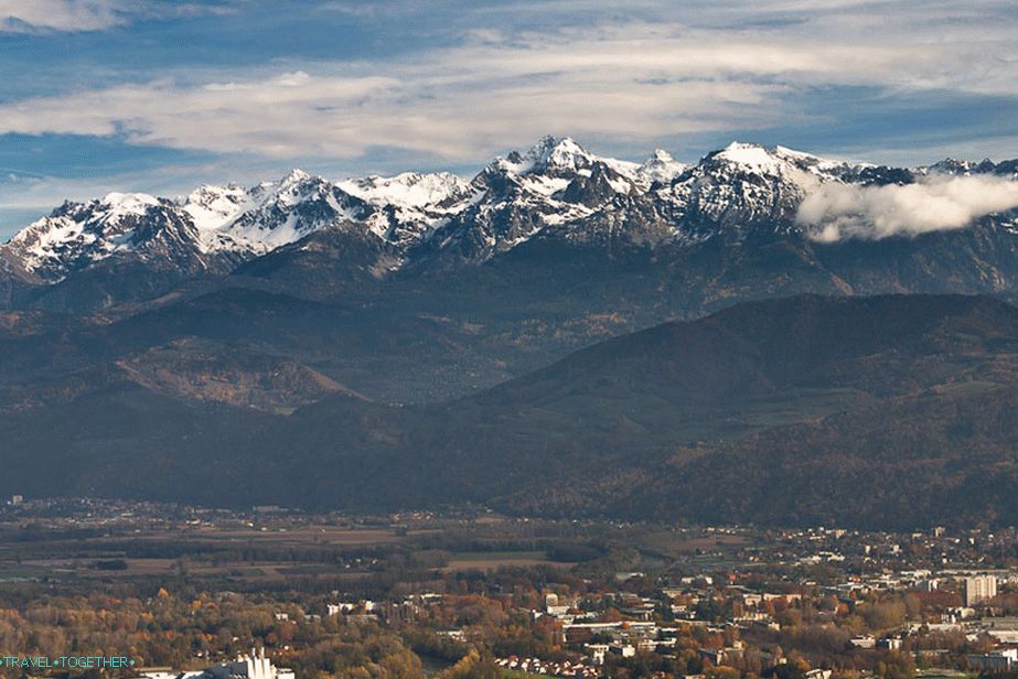 Mountains of France from the second lookout Bastille