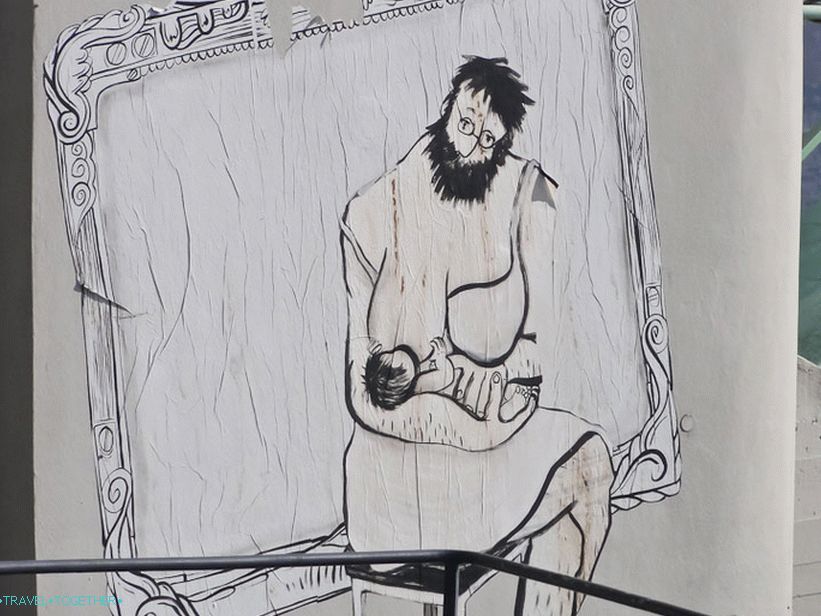 Drawings on the walls of the Bastille of Grenoble