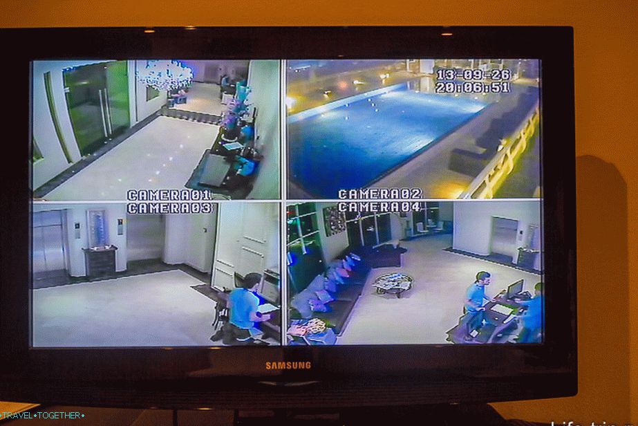 On TV you can see if there is anyone in the pool