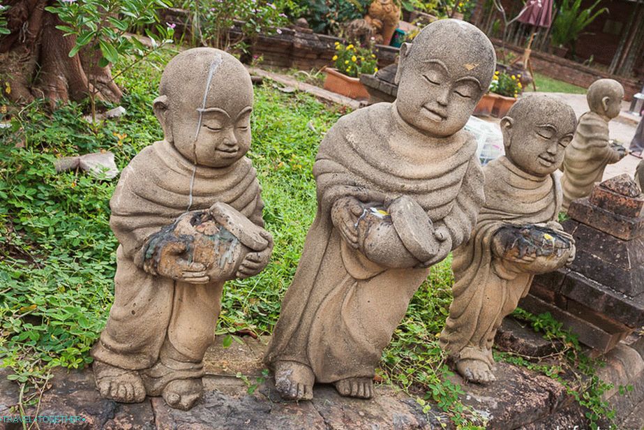Funny statues of monks