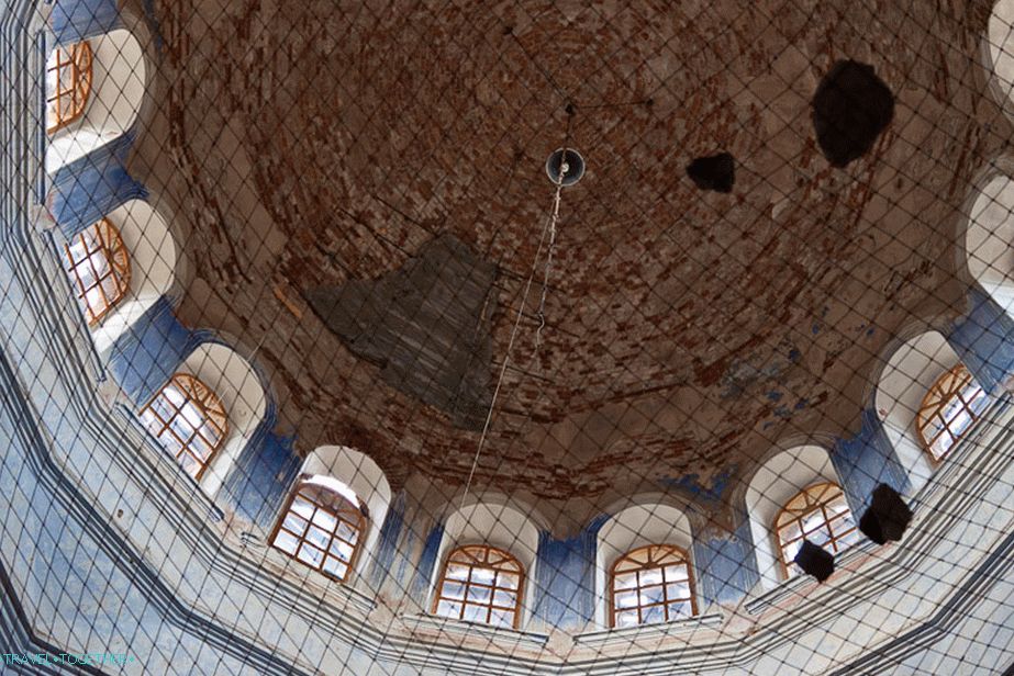 Patched dome of the temple