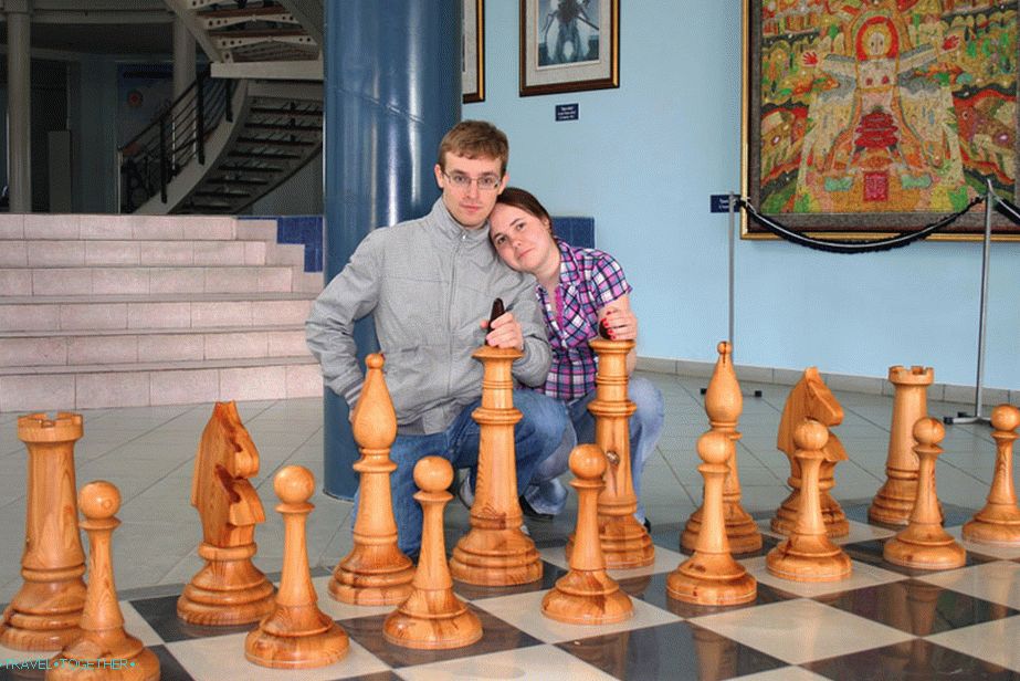 Before a master class on chess in the Palace City Chess, Elista, Kalmykia