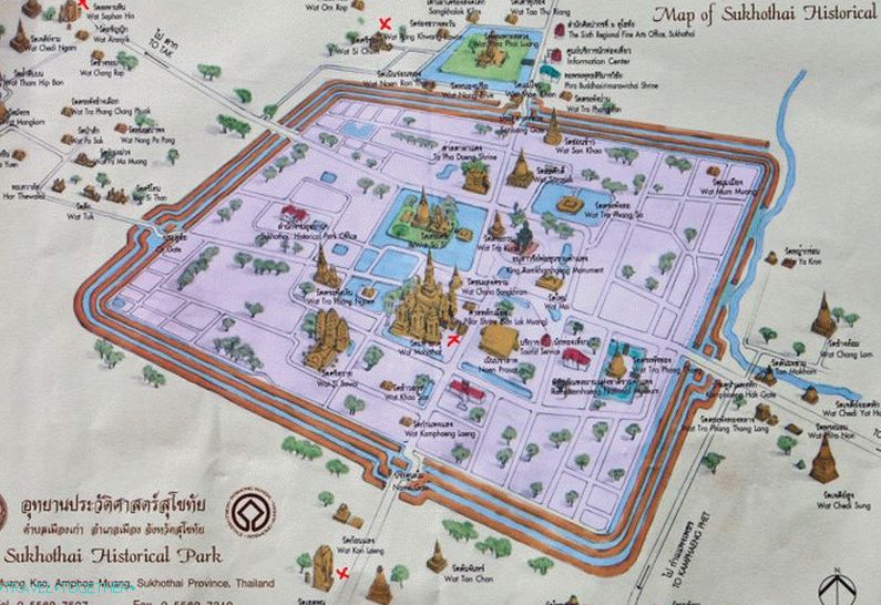 Map of Sukhothai Historical Park