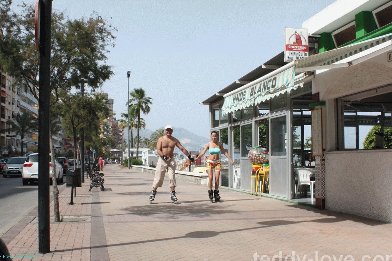 In Spain, we gladly skated on rollers, which dragged from Russia. But from Thailand we had to send them back unpacked ...!