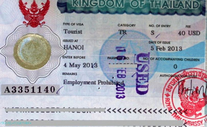 Getting a visa to Thailand