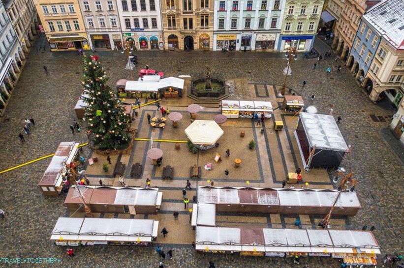 In Liberec, the area and the Christmas market are very small