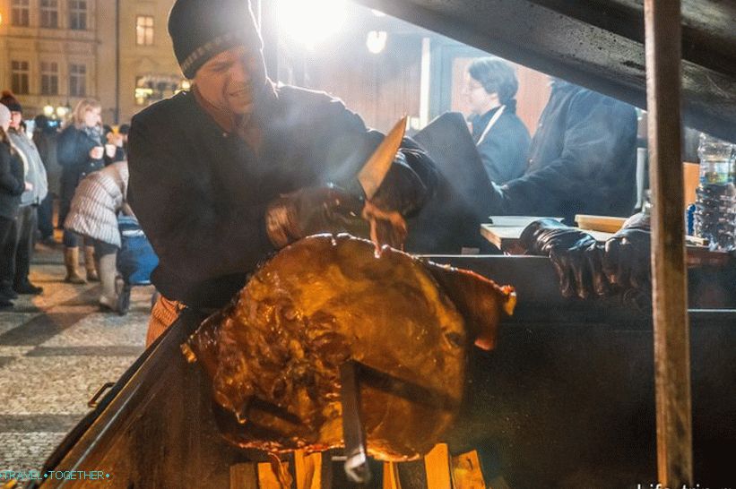 The most popular food in the markets - meat in different variations