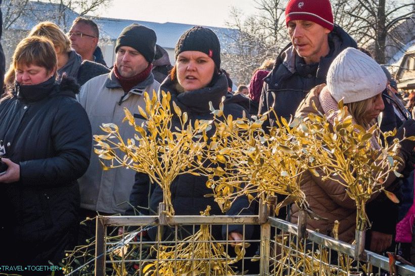 Special painted branches for Christmas