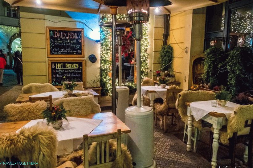 Many cafes are decorated