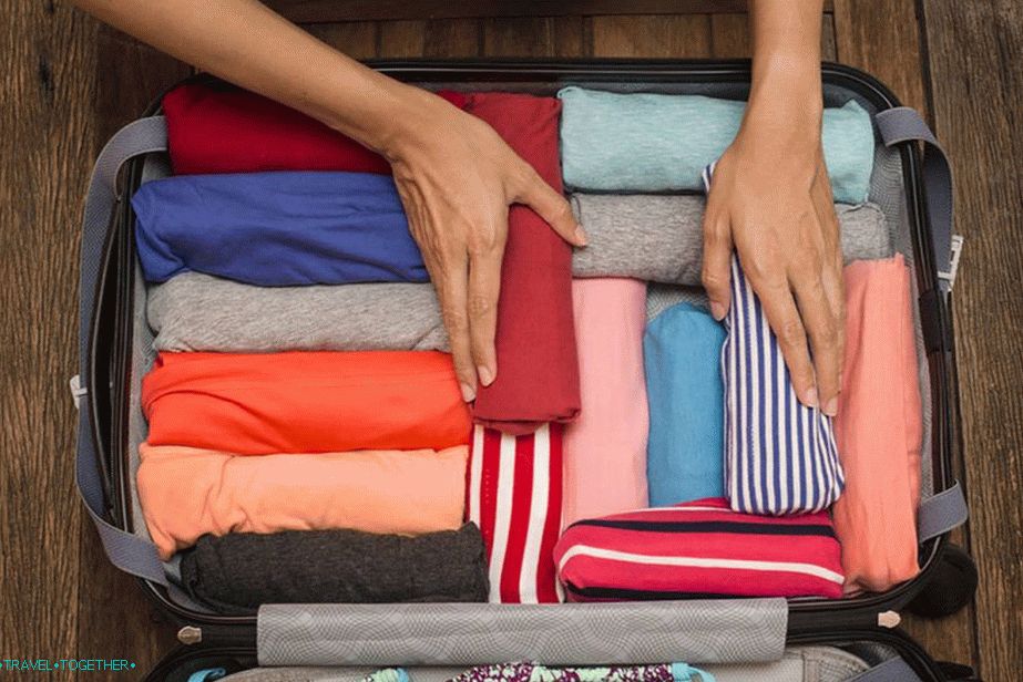 One of the techniques of packing a suitcase is that things are rolled up into tight rolls. Source - www.mydiscoveries.com.au