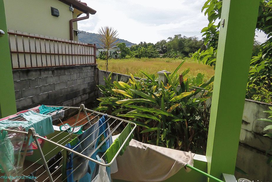From the bedroom exit to the balcony overlooking the green meadow