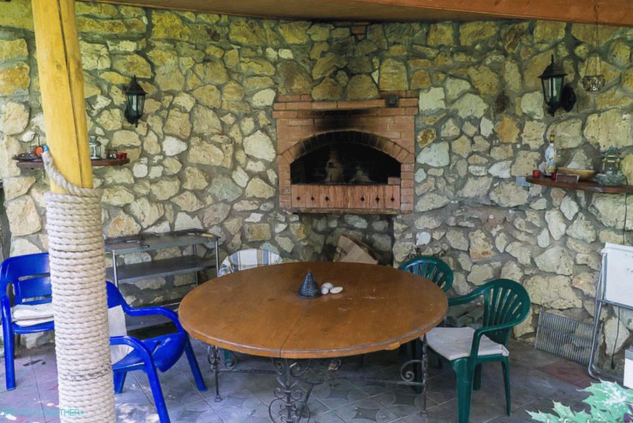 Arbor with fireplace