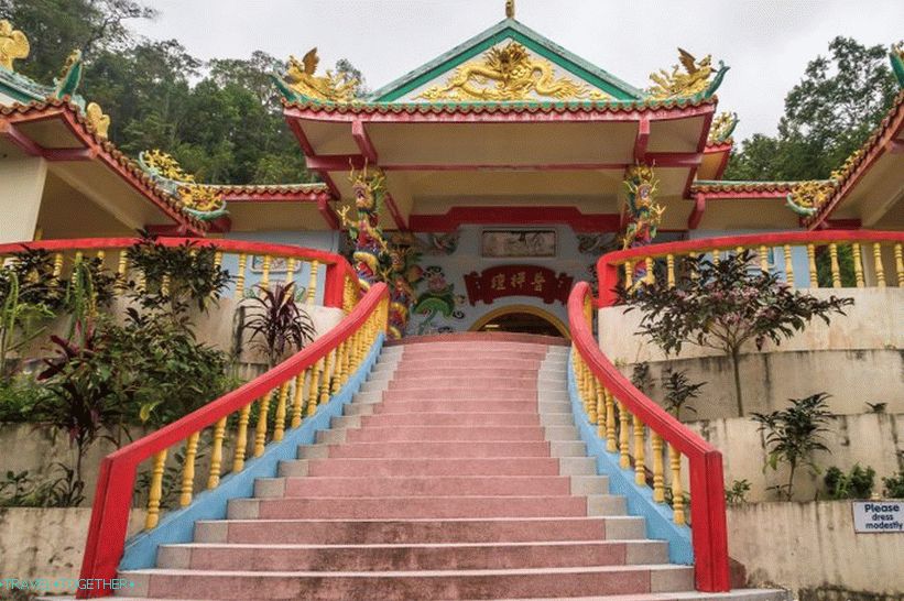 Chinese temple on Phangan - temple complex with a bunch of gods