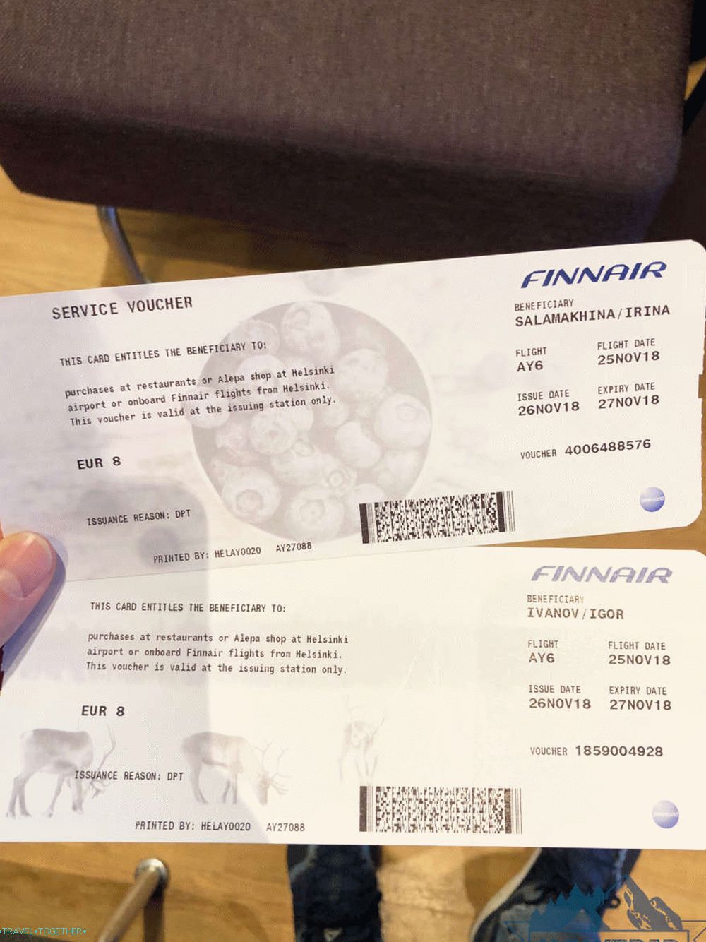 Voucher for flight delay at the airport