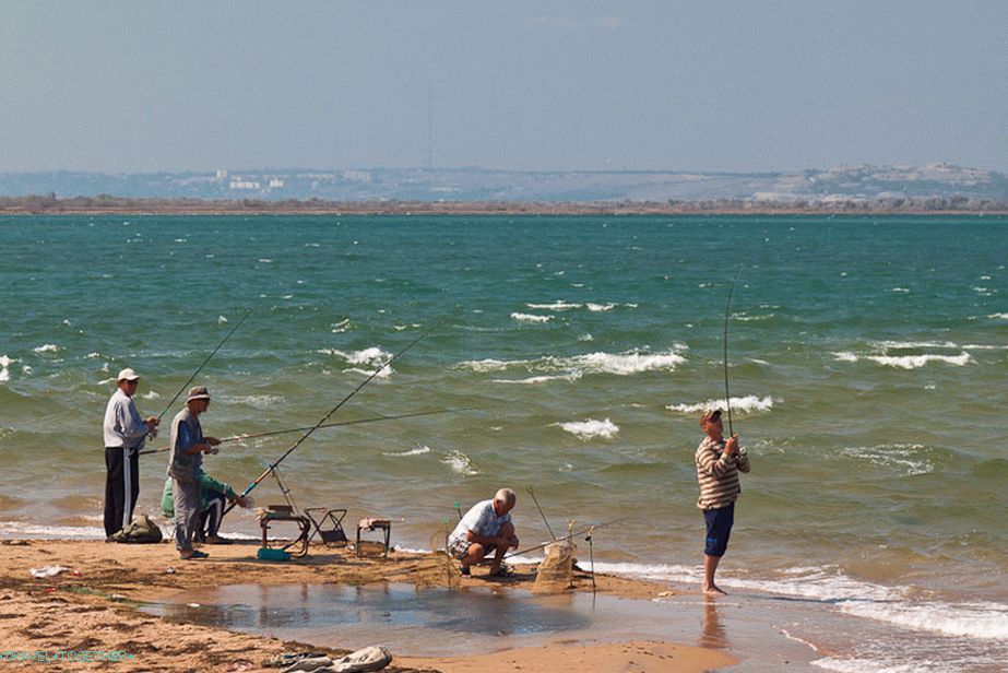 The most popular place for fishing at the tip of the spit