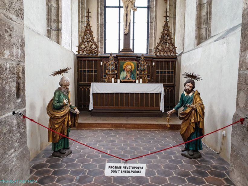 The second floor of the church is more classic