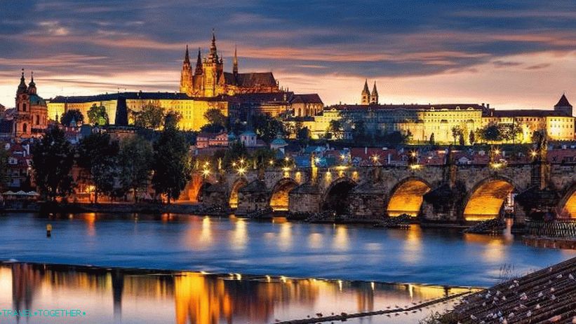 View of Mala Strana from the banks of the Vltava