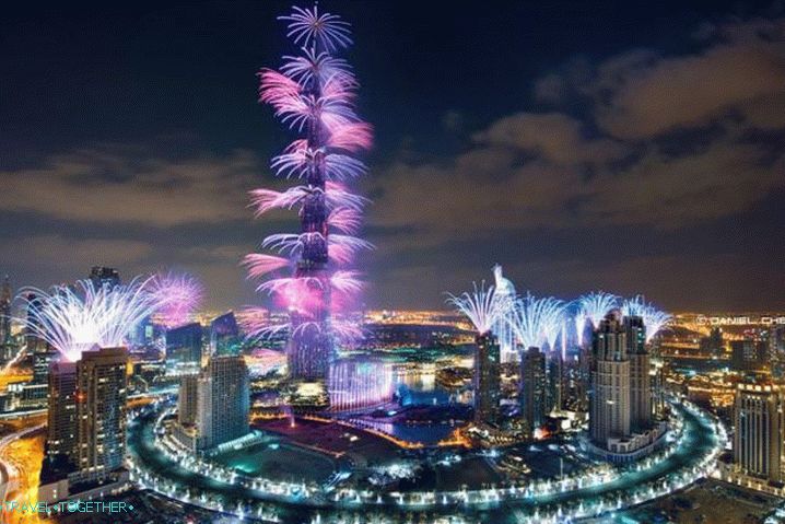 UAE, Celebration of the New Year at the Burj Khalifa Tower