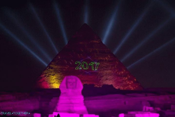 Egypt, New Years Light Show on the Pyramids last year