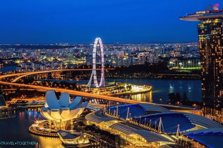 Singapore, City in night colors
