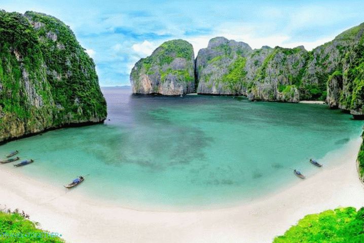 Thailand, Phi Phi Islands, where they shot the film Beach with Di Caprio