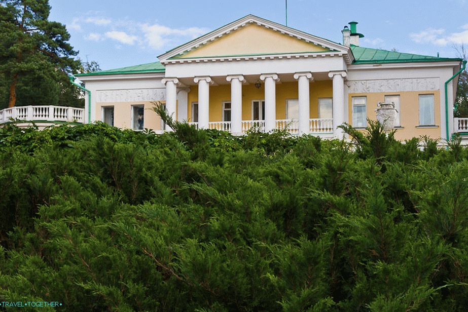 View of the main house due to the juniper bushes
