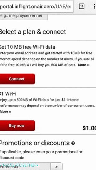 500 MB of traffic during the flight for only $ 1