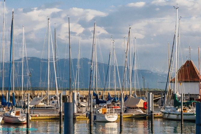 Yachts in the harbor of Lindau