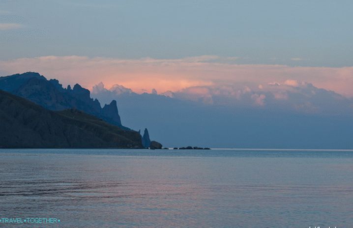 Sunset in Fox Bay. Crimea.