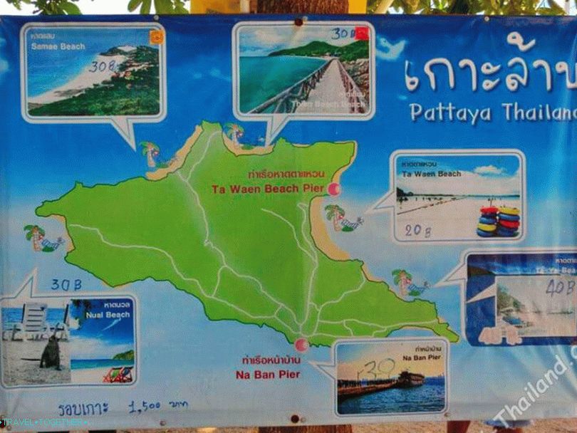 Map of Koh Lana with beaches