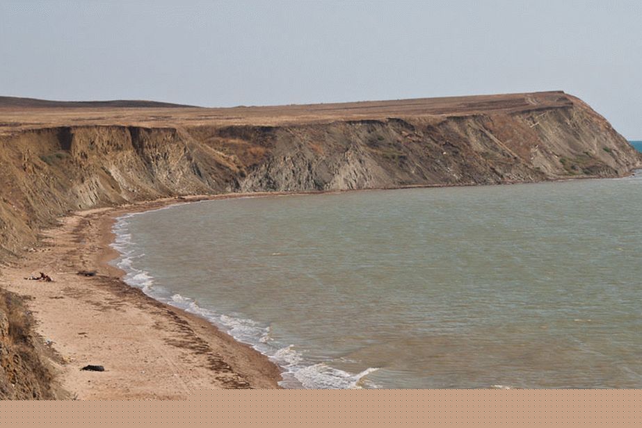 Deserted crumbling shore
