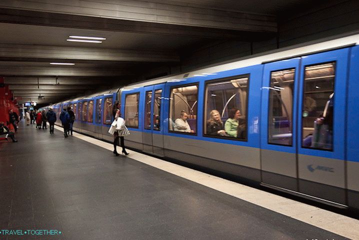 Modern trains in the subway