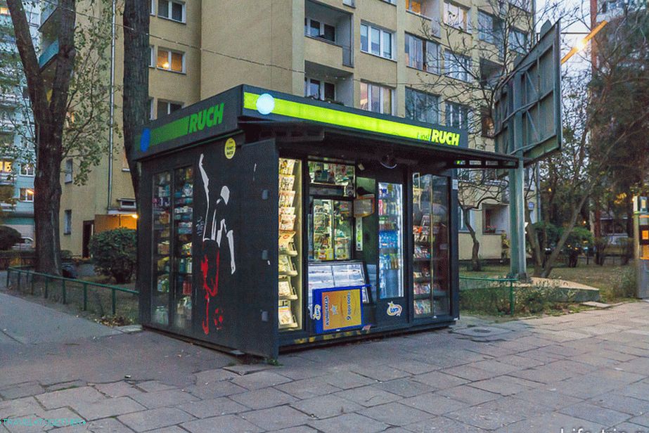 Newsstand Ruch, where they sell SIM cards