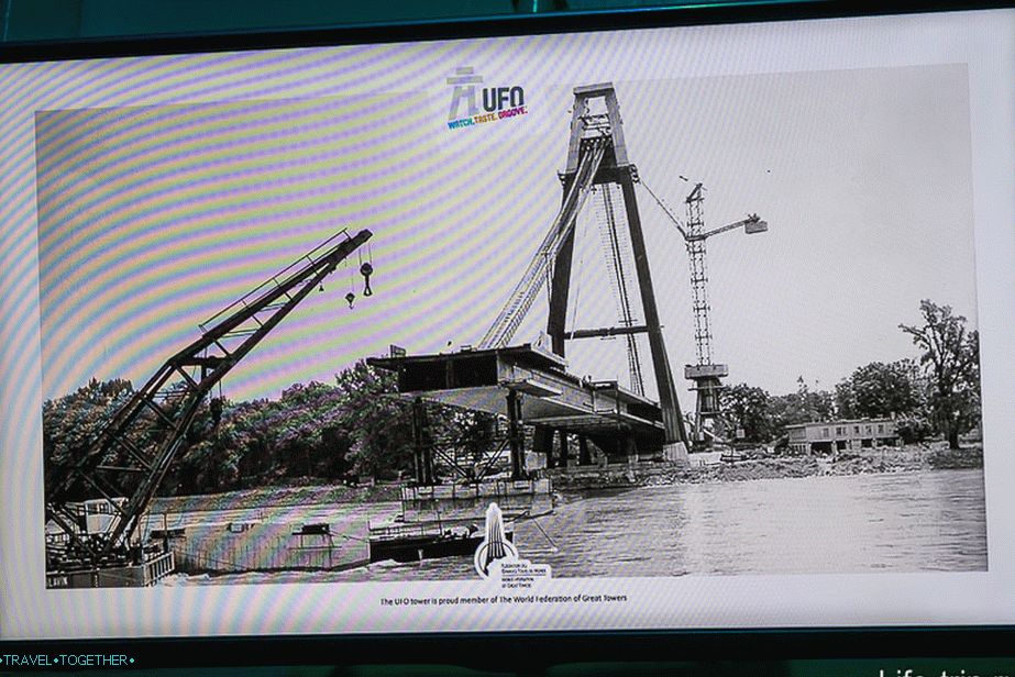 The TV shows the footage, how they built the bridge