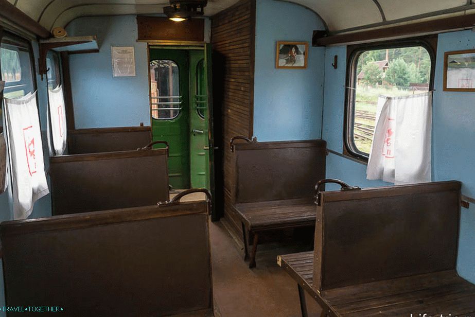 Inside the passenger car (now a souvenir shop)