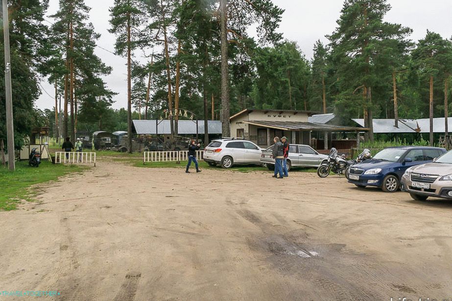 Near parking right at the entrance