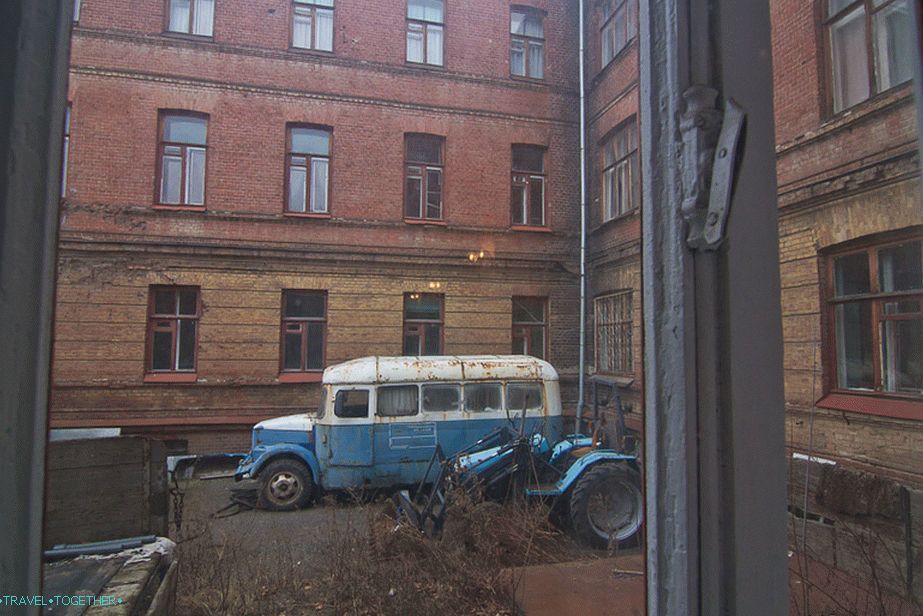 University equipment is on the backyard