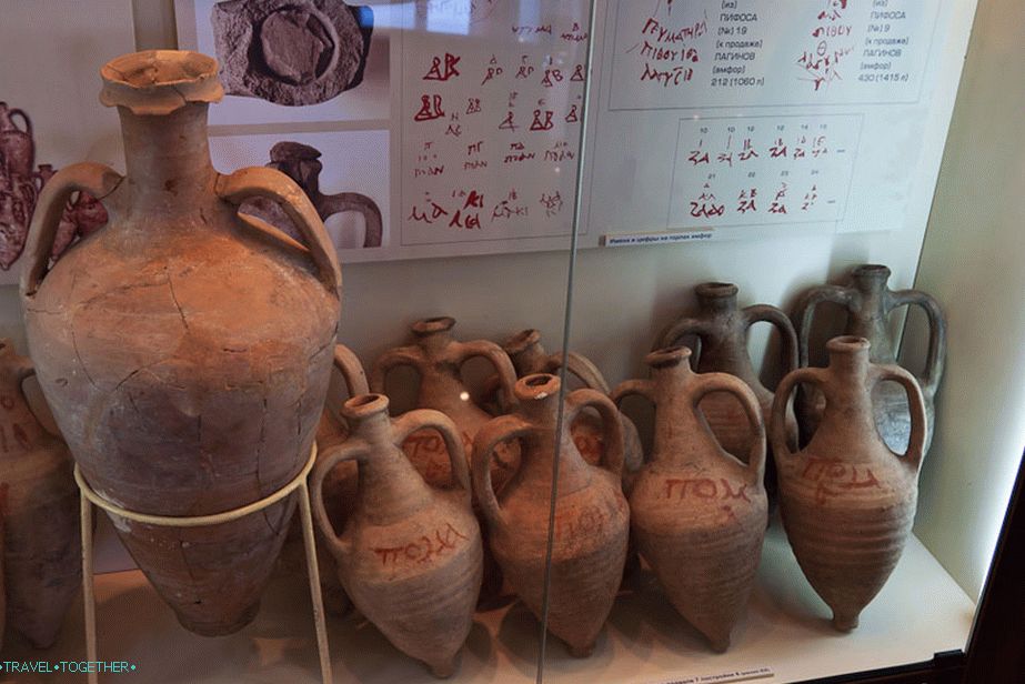 Ancient amphoras in the museum