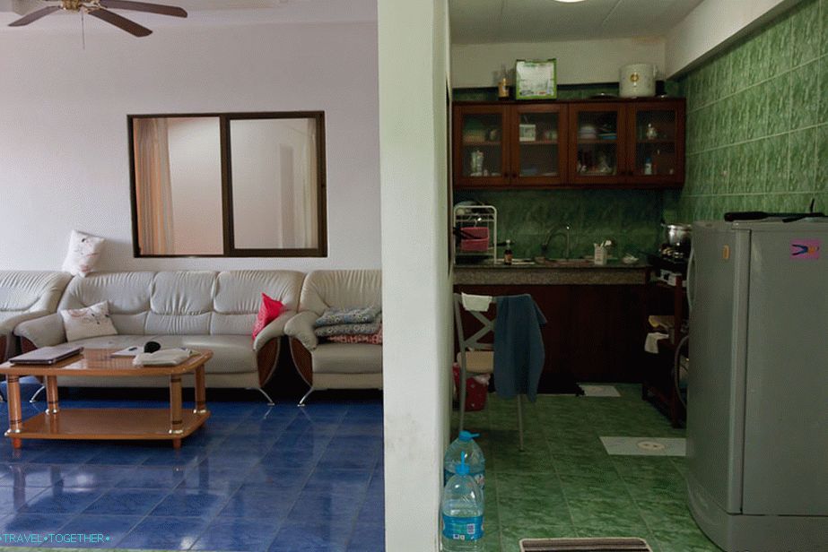 Living room and kitchen