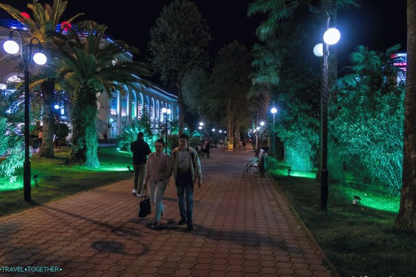 Navaginskaya street in Sochi, in the evening