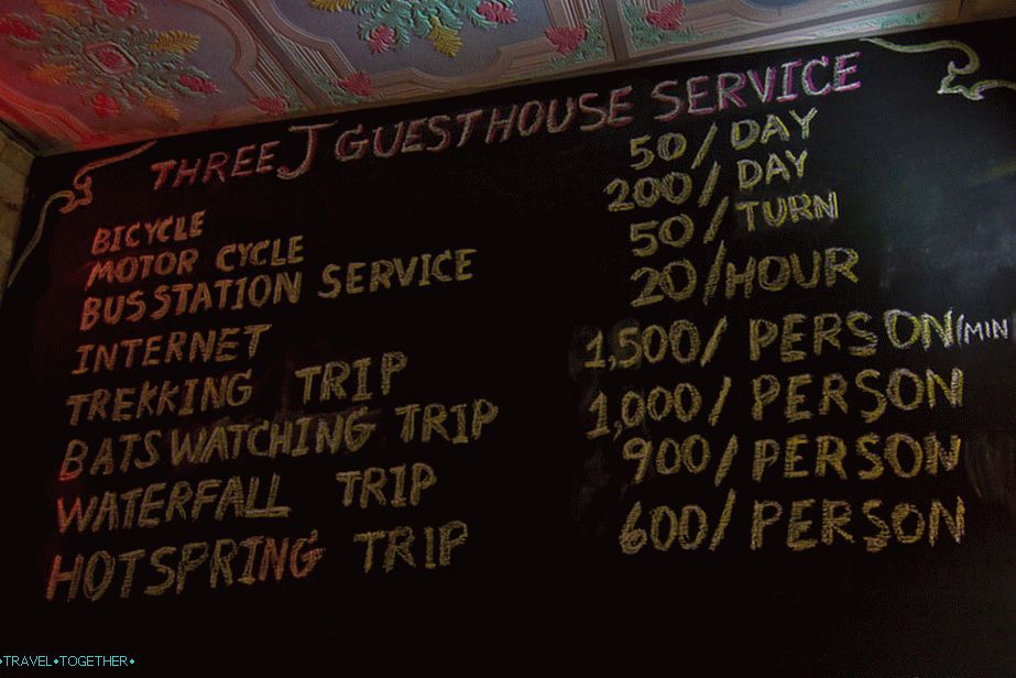 Various types of tours and services