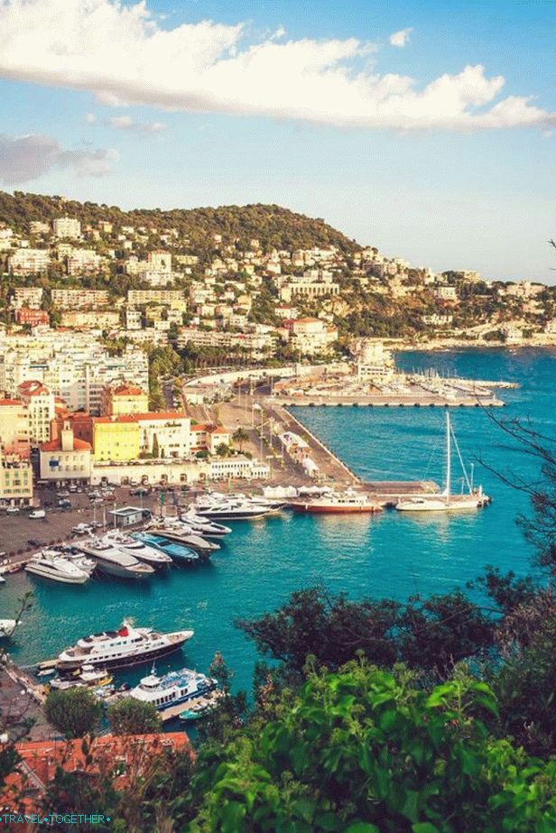 Panorama of Nice from the hill of the Parc du Chateau park