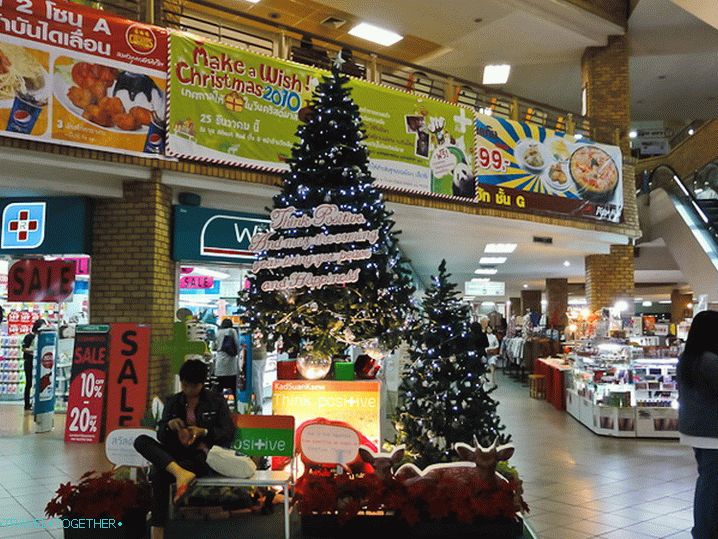 Spruce snow-covered Christmas tree in Thailand