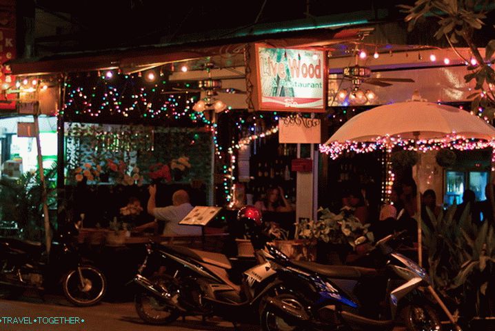 Lanterns on the usual cafe in Thailand