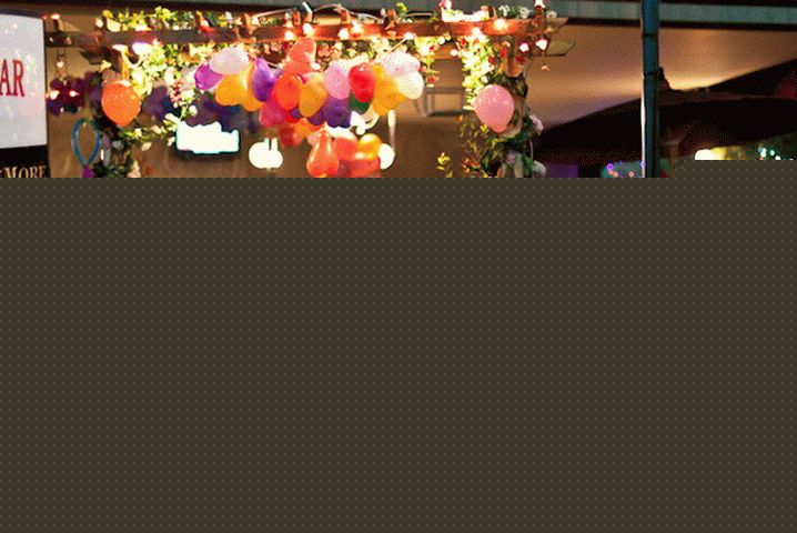 Christmas decorations in a cafe, Thailand