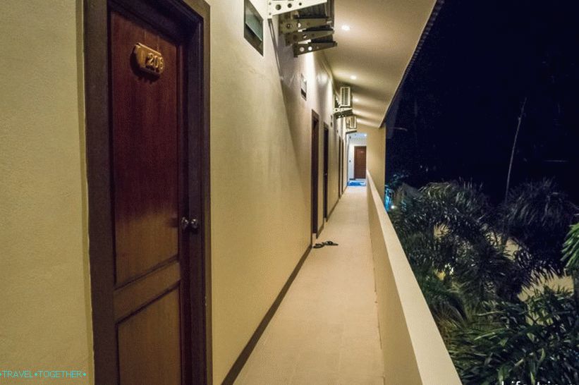 Doors from the rooms face the street