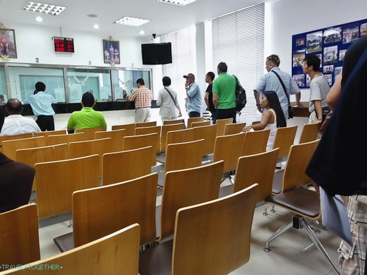 Inside the consulate of Thailand - waiting for the queue