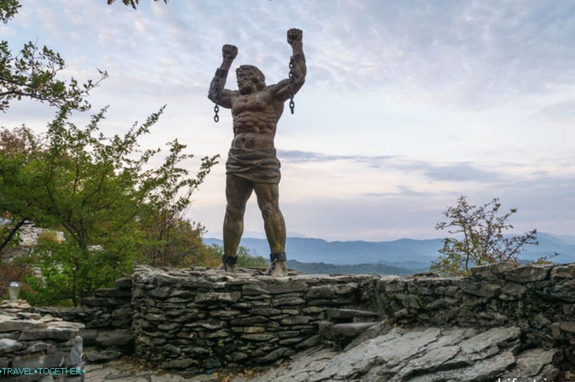 Statue of Prometheus on the Eagle Rocks in Sochi
