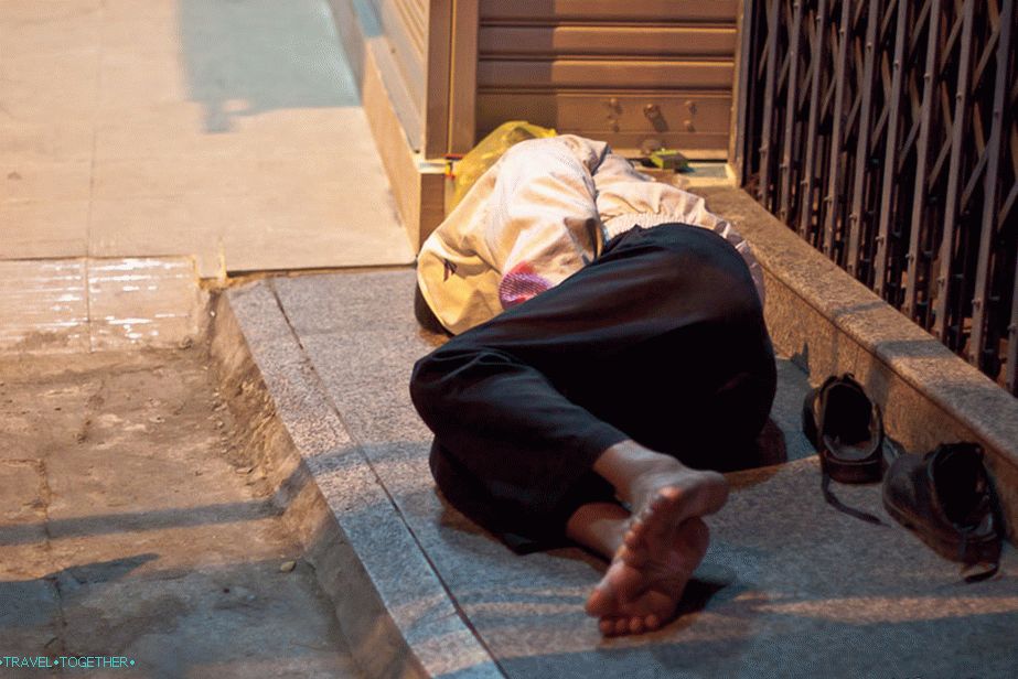 Sleeps right on the street