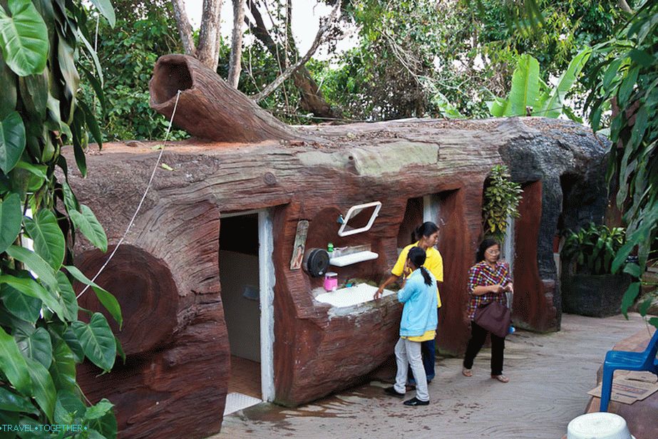 The building of the toilet in the form of a tree trunk in Phuket